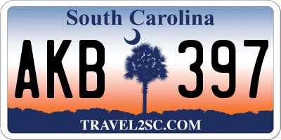 SC license plate AKB397
