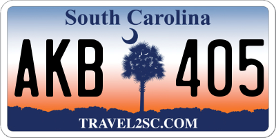 SC license plate AKB405