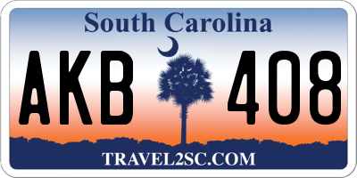 SC license plate AKB408