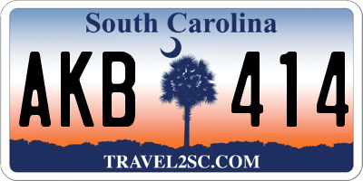 SC license plate AKB414