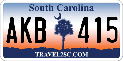 SC license plate AKB415