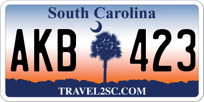 SC license plate AKB423