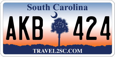 SC license plate AKB424