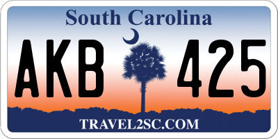 SC license plate AKB425