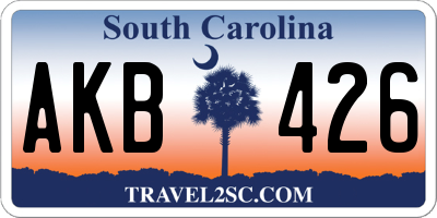 SC license plate AKB426