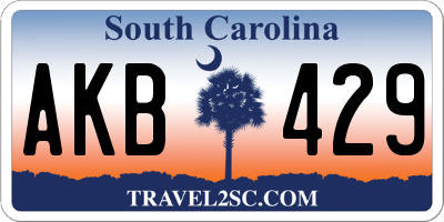 SC license plate AKB429