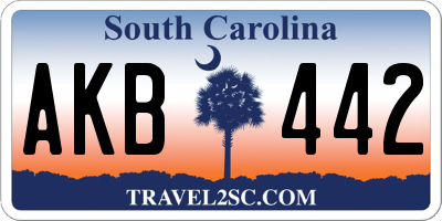 SC license plate AKB442