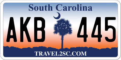 SC license plate AKB445