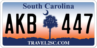 SC license plate AKB447
