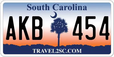SC license plate AKB454