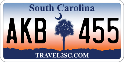 SC license plate AKB455