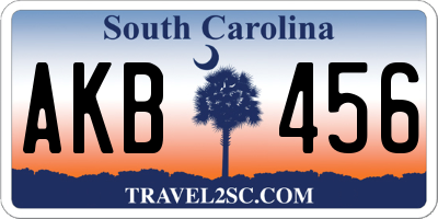 SC license plate AKB456