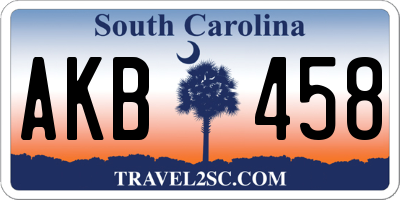 SC license plate AKB458
