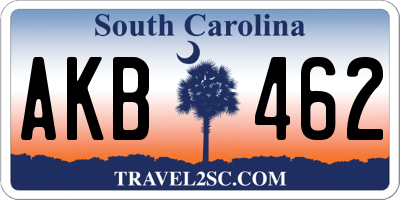 SC license plate AKB462