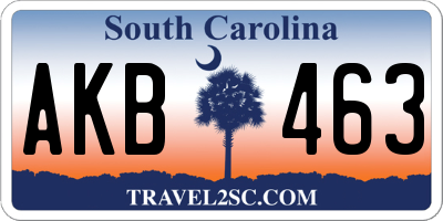SC license plate AKB463