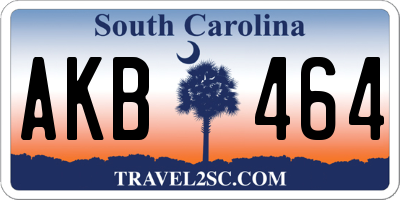 SC license plate AKB464