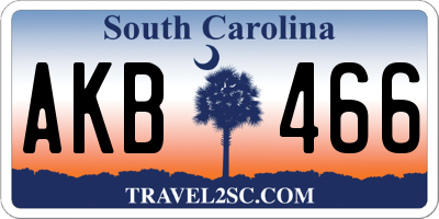 SC license plate AKB466