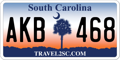 SC license plate AKB468