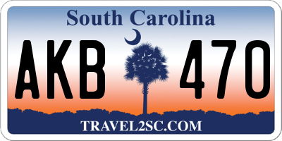 SC license plate AKB470