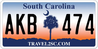 SC license plate AKB474