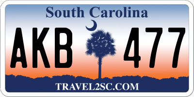 SC license plate AKB477