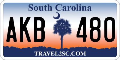 SC license plate AKB480