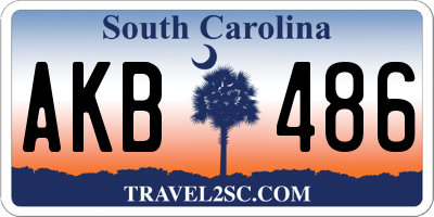 SC license plate AKB486