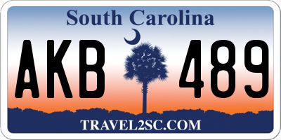 SC license plate AKB489
