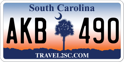 SC license plate AKB490