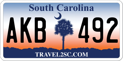SC license plate AKB492