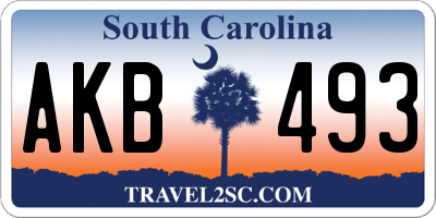 SC license plate AKB493