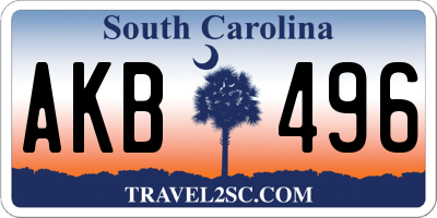 SC license plate AKB496