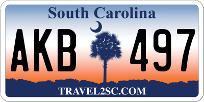 SC license plate AKB497