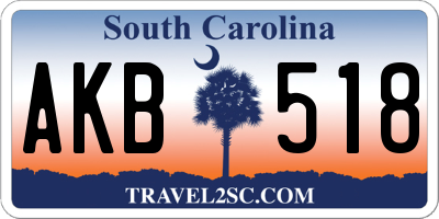 SC license plate AKB518