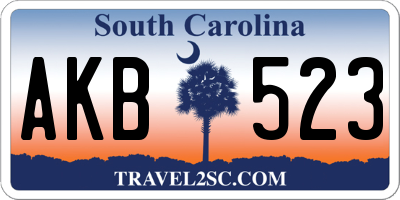 SC license plate AKB523