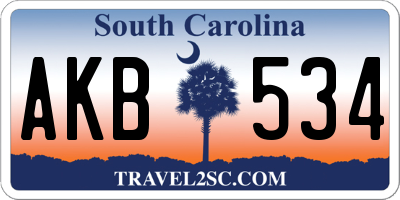 SC license plate AKB534