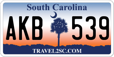 SC license plate AKB539