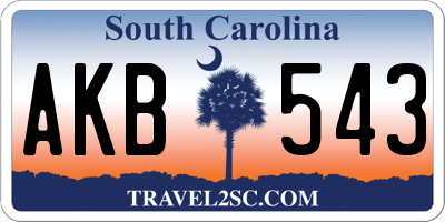 SC license plate AKB543