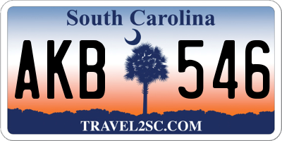 SC license plate AKB546