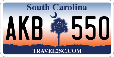 SC license plate AKB550