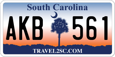 SC license plate AKB561