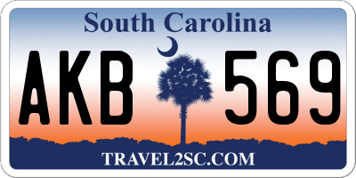 SC license plate AKB569