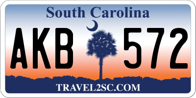 SC license plate AKB572