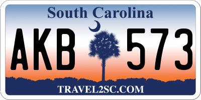 SC license plate AKB573