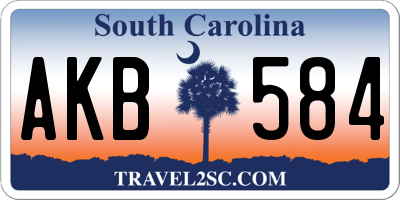 SC license plate AKB584
