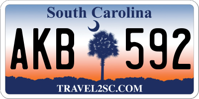 SC license plate AKB592