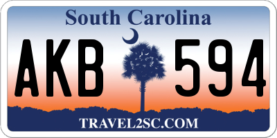 SC license plate AKB594