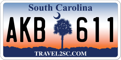SC license plate AKB611