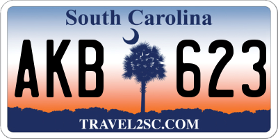 SC license plate AKB623