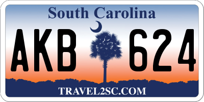 SC license plate AKB624